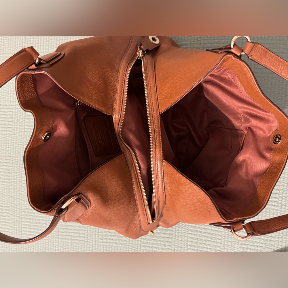 Coach Pebble Leather Edie Shoulder Bag, Tan - Picture 6 of 11